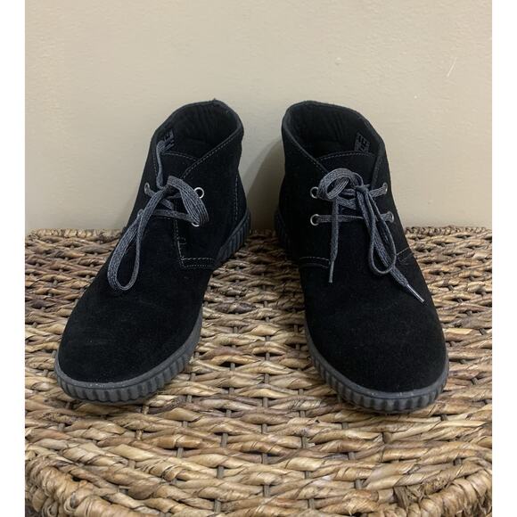 Clarks Magnolia Charm 26167480 Womens Black Wide Suede Ankle Booties Boots 9 W - Picture 3 of 8